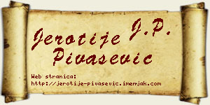 Jerotije Pivašević vizit kartica